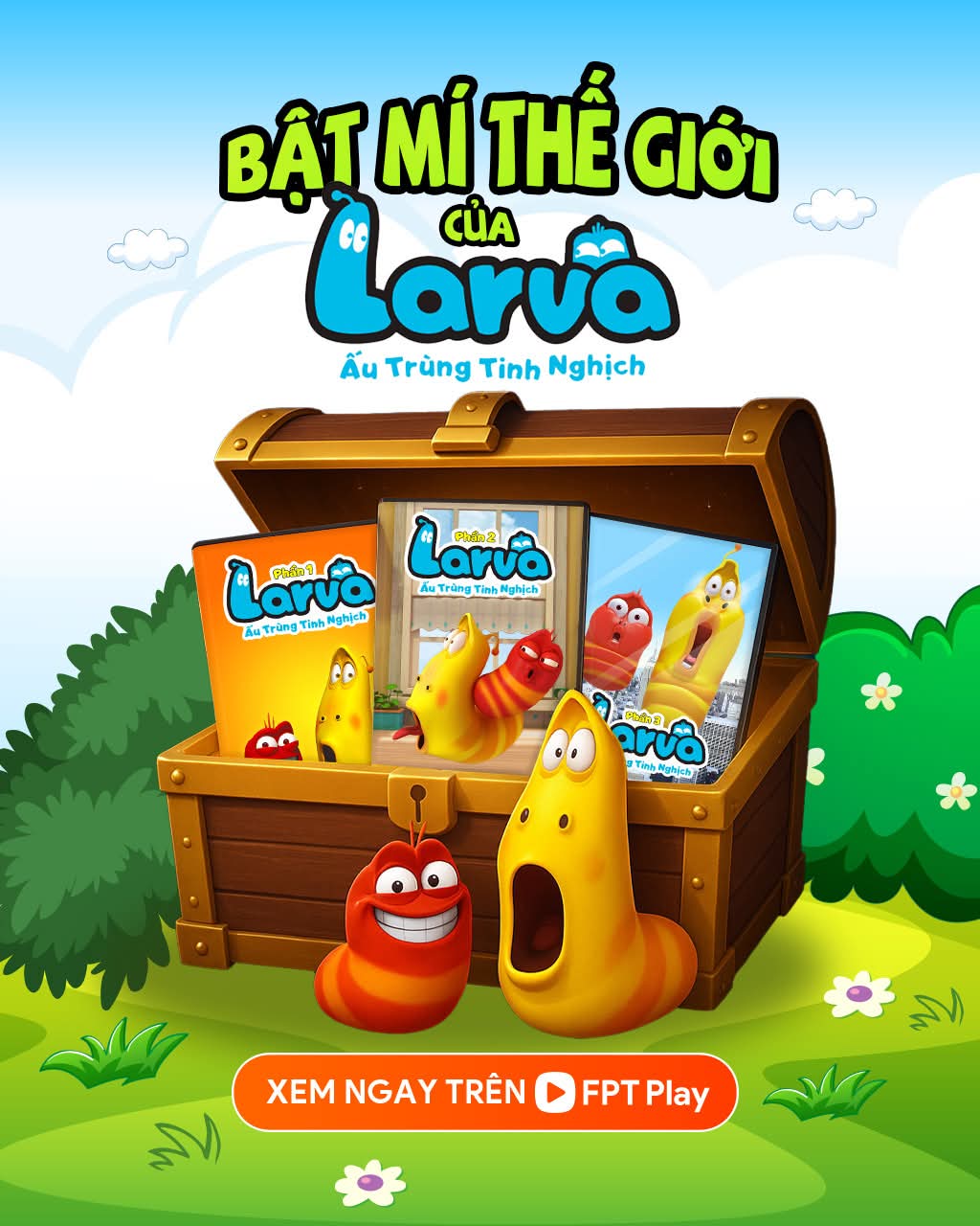 Đăng ký ITN FPT + FPT Play ngay hôm nay để cả nhà xem Larva tẹt ga không giật laG